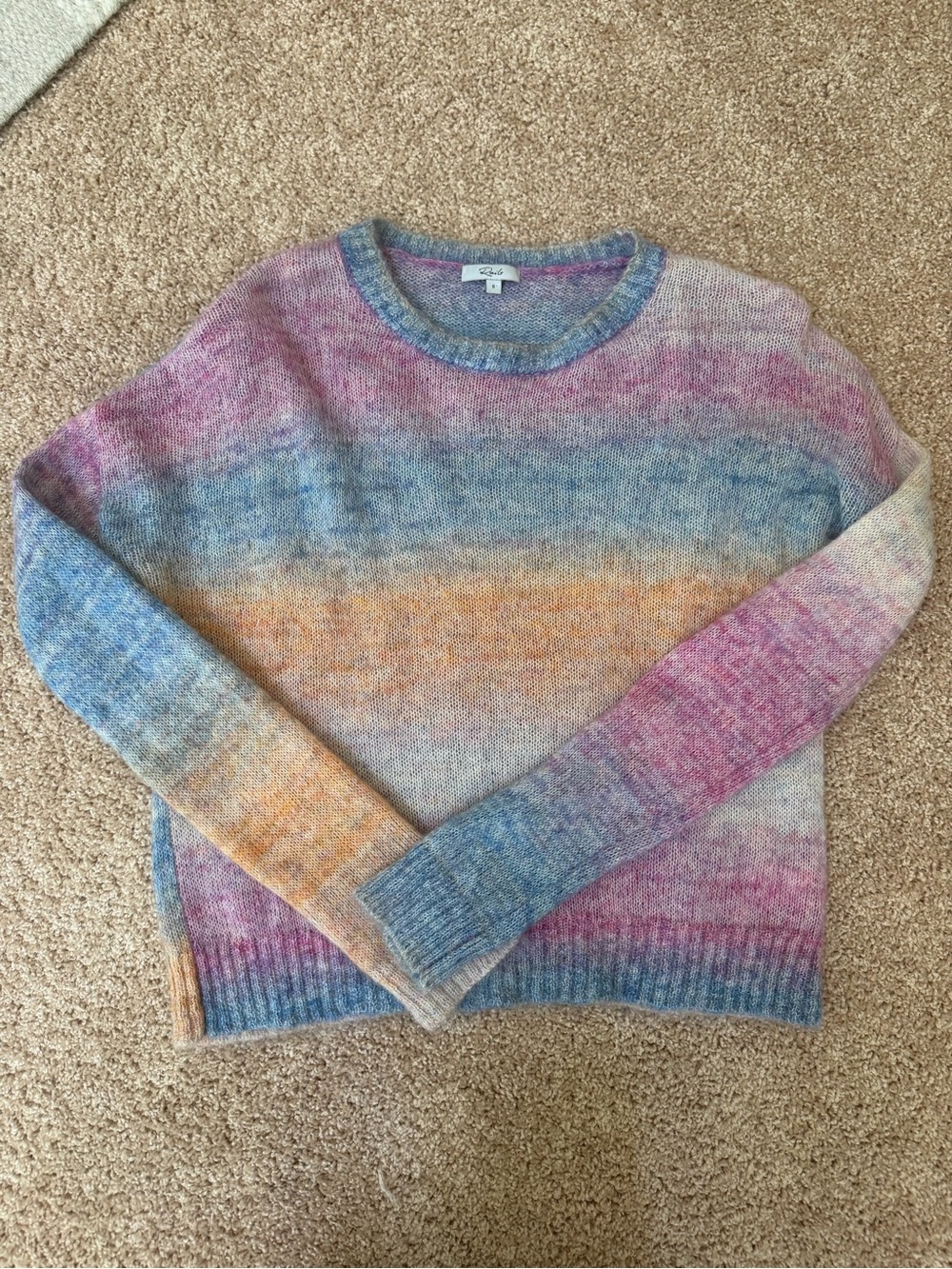 Rails Multicolor Ombre Crewneck Sweater in Pink, Blue, Peach